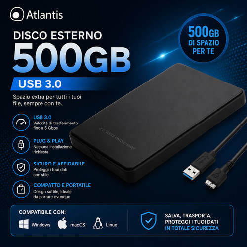 Hard disk esterno 500 usb - hard,